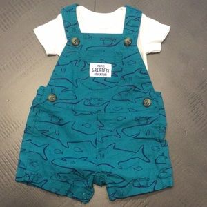 Carter’s Onesie and Overall Shorts Set